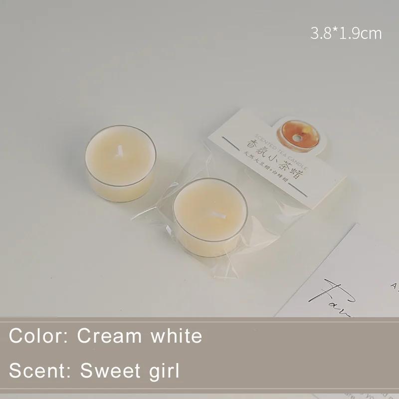 1/5Pcs  Colorful Round Small Tea Wax Fragrance Gift Ambience Wedding Companion Gift Handmade Scented Candles Decorative