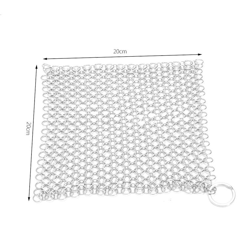 Stainless Steel Chainmail Ring Scrubber Cast Iron Skillet Pot Cleaner New