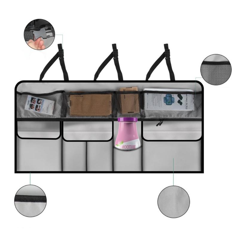 Car Seat Back Storage Bag With Multiple Pockets For Water Bottles Electronics Car Interior Organization