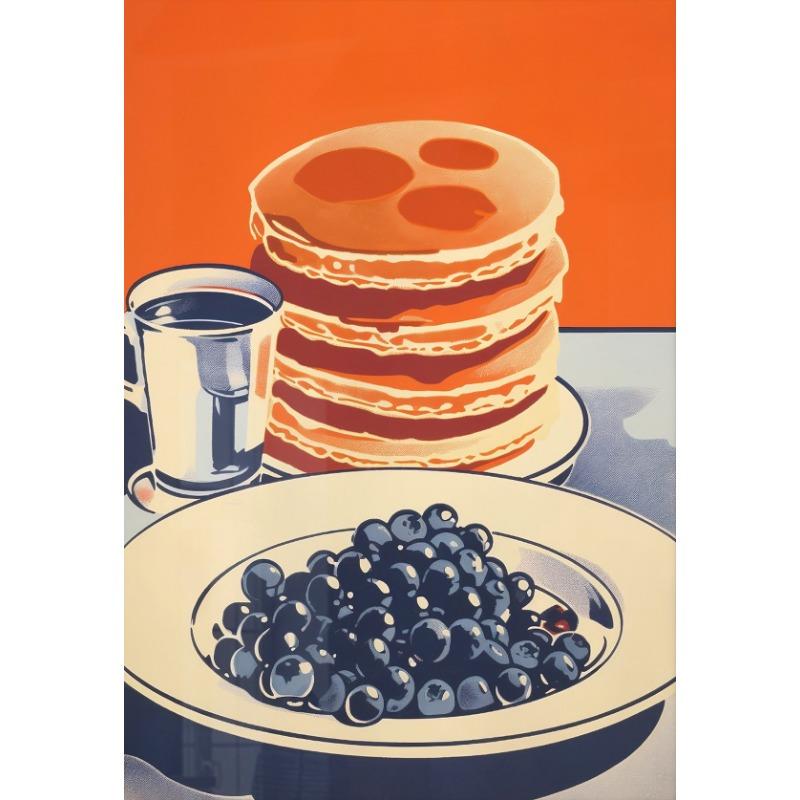 

Винтажный постер с едой Яйца Бекон Спагетти Блины Морепродукты Сыр Холст Живопись Настенное искусство Картина Кухня Ресторан Домашний декор 21cm×30cm NoFrame