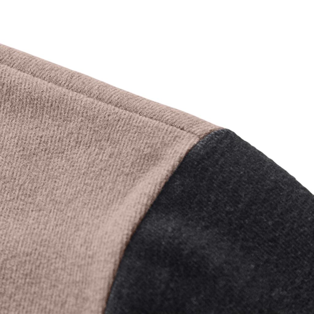 Mens  Sweatshirt Color Block Long Sleeve Stand Up Collar Golf Shirts Mock Neck Casual Pullover Top