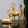 Creative Deer Desktop Ornament Modern Cute Christmas Deer Statue Sitting/Standing Position Exquisite Elk Figurine Office Desktop