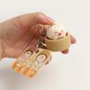 Realistic Simulated Steamed Bun Squeeze Toy Keychain Stress Relief Squeeze Toy Decorative Key Holder for Backpack Charm