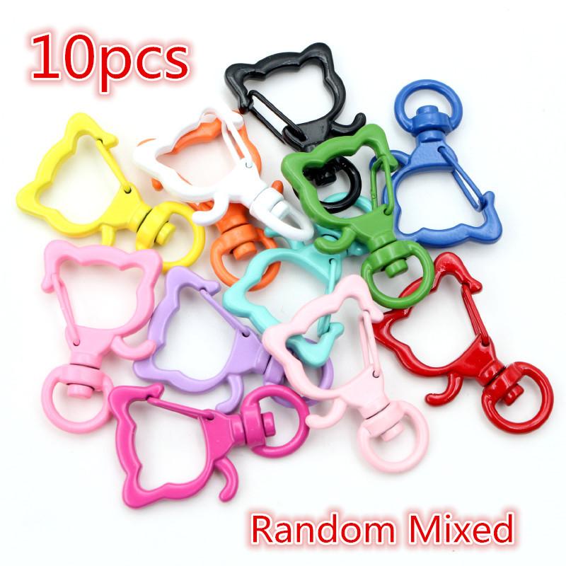 10pcs Random Mixed Snap Hook Trigger Clips Buckles For Keychain Lobster Clasp Hooks for Necklace Key Ring Clasp Jewelry Supplies
