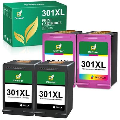 301XL DENVOER 4 Atramentová kazeta Kompatibilná pre HP 301 XL 301XL (CH563E + CH564E-N9J72AE) hp DeskJet 2510 2540 2050 1510 1050 1512