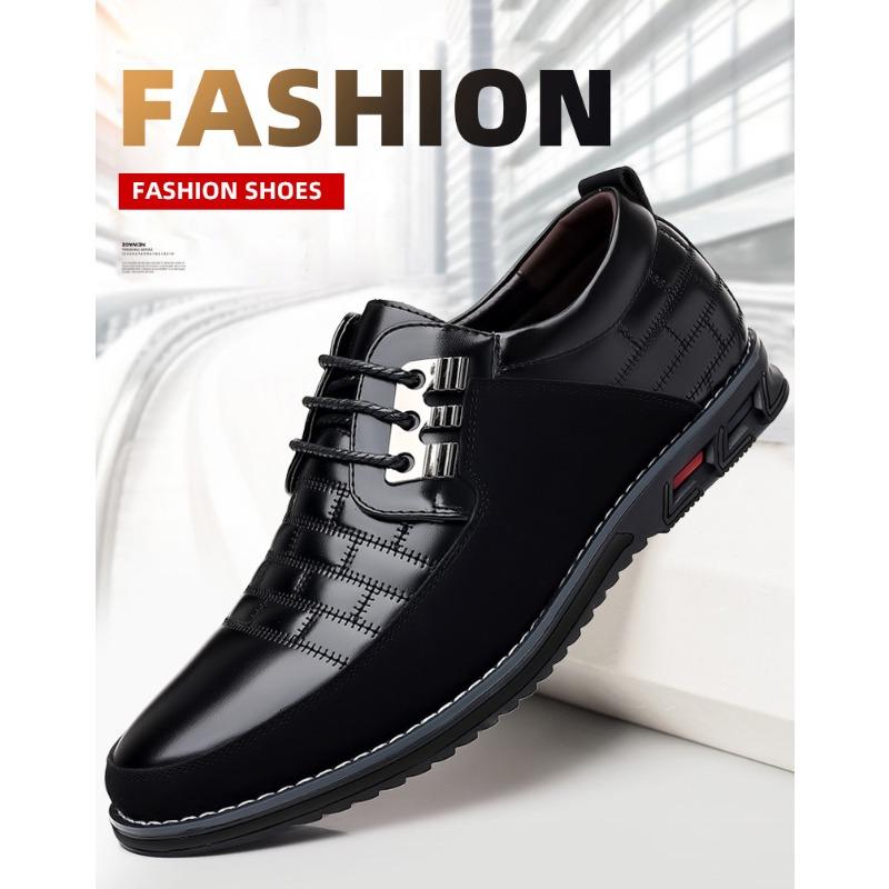 Zapatos Casuales de Hombre de Punta Redonda, Zapatos Casuales de Cordones Frontales, Zapatos Casuales de Hombre de Tacón Plano