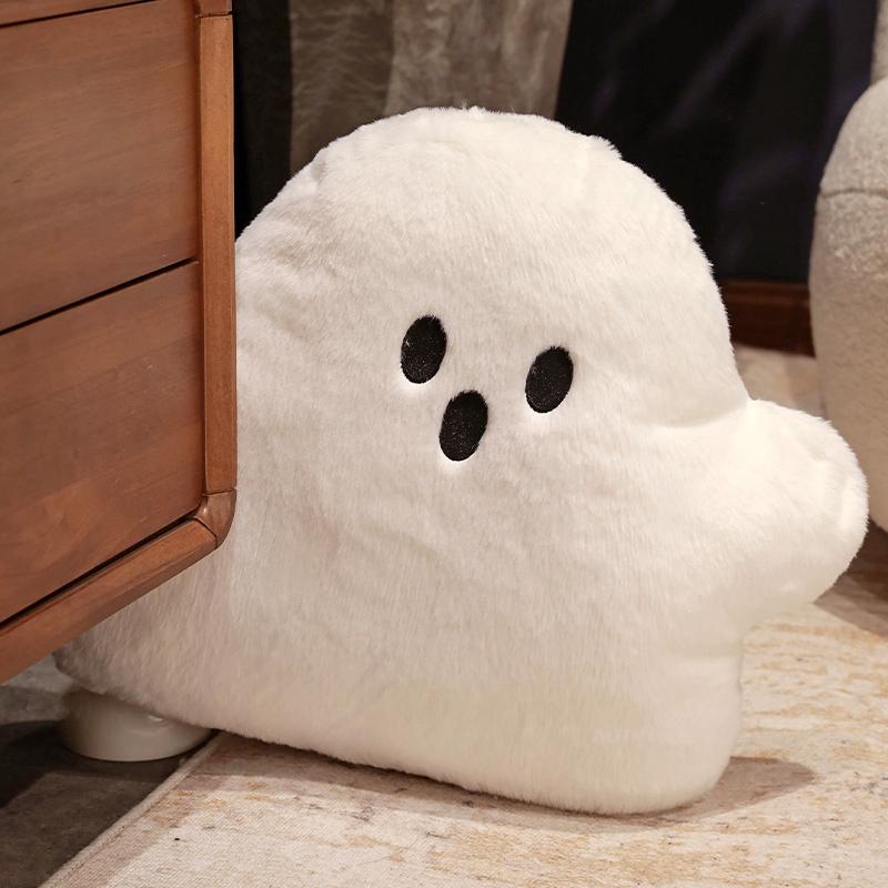 Ghost White Cloud Plush Pillow Dark Eyes Stuffed Cushion Sofa Chair Back Support Decor Halloween'S Day Party Present