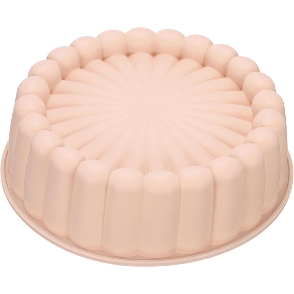 Silicone Cake Pan Round Flower Shape Baking Mold 7.9 Inch Non Stick Mold for Cheesecake Chocolate Cake Strawberry Cake Oven Safe Bakeware