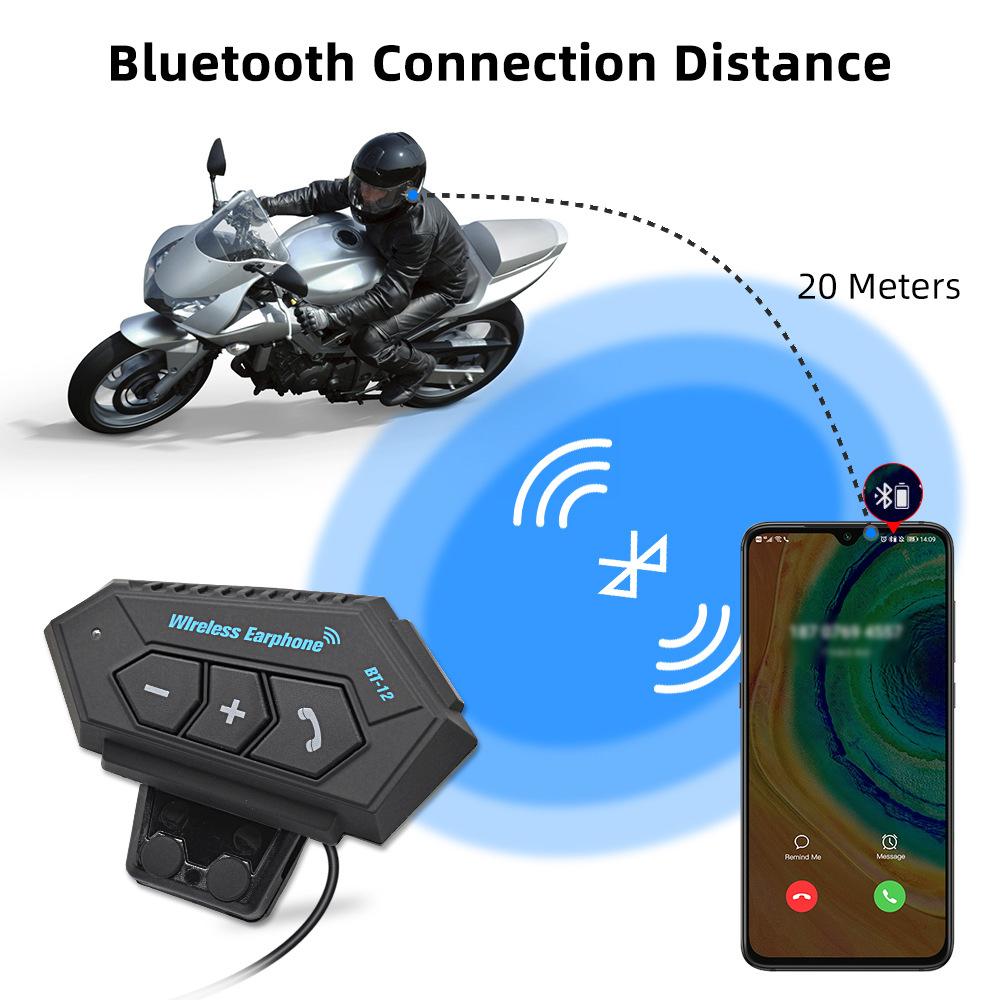 Wireless Motorcycle Helmet Headset Bluetooth Earphone with Handsfree Mic Music Player And Voice Control for Motorbike Rider