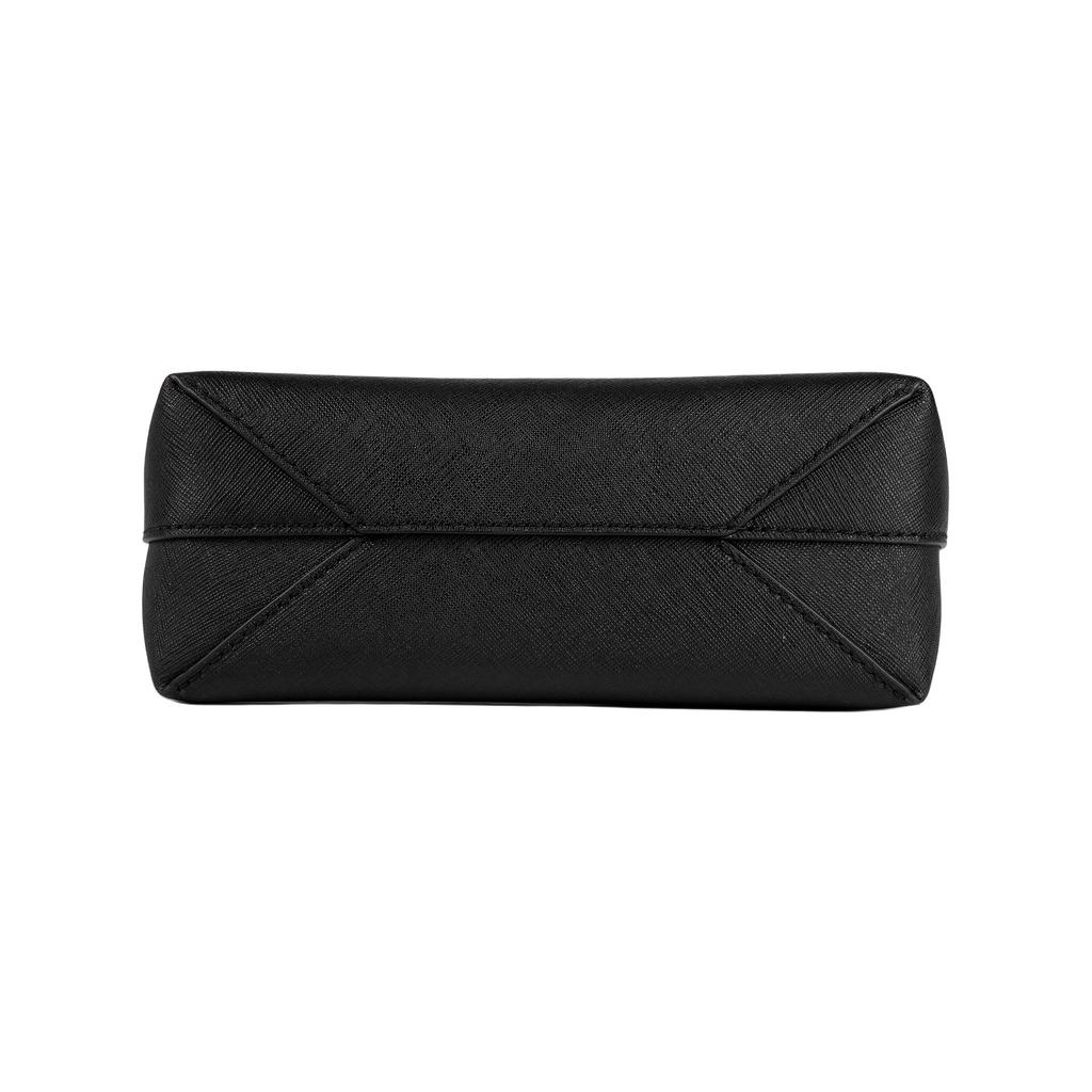 Tory Burch Emerson Logo Magnetic Closure Leather Bucket Bag Women Handbags Black 147938-001