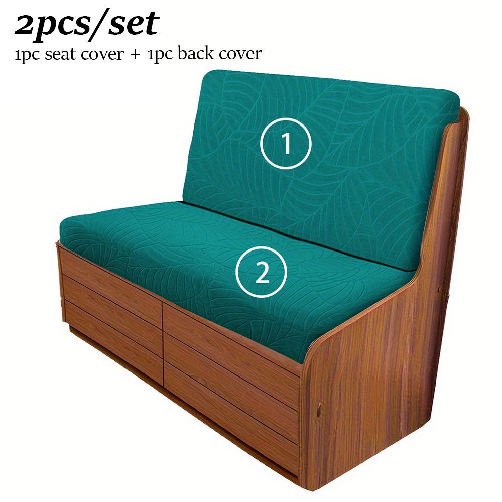 

Leaf Pattern Jacquard RV Chair Sofa Covers Solid Color Elastic RV Dinette Sofa Seat Cushion Cover Anti-slip RV Camper Car Bench 2pcs set