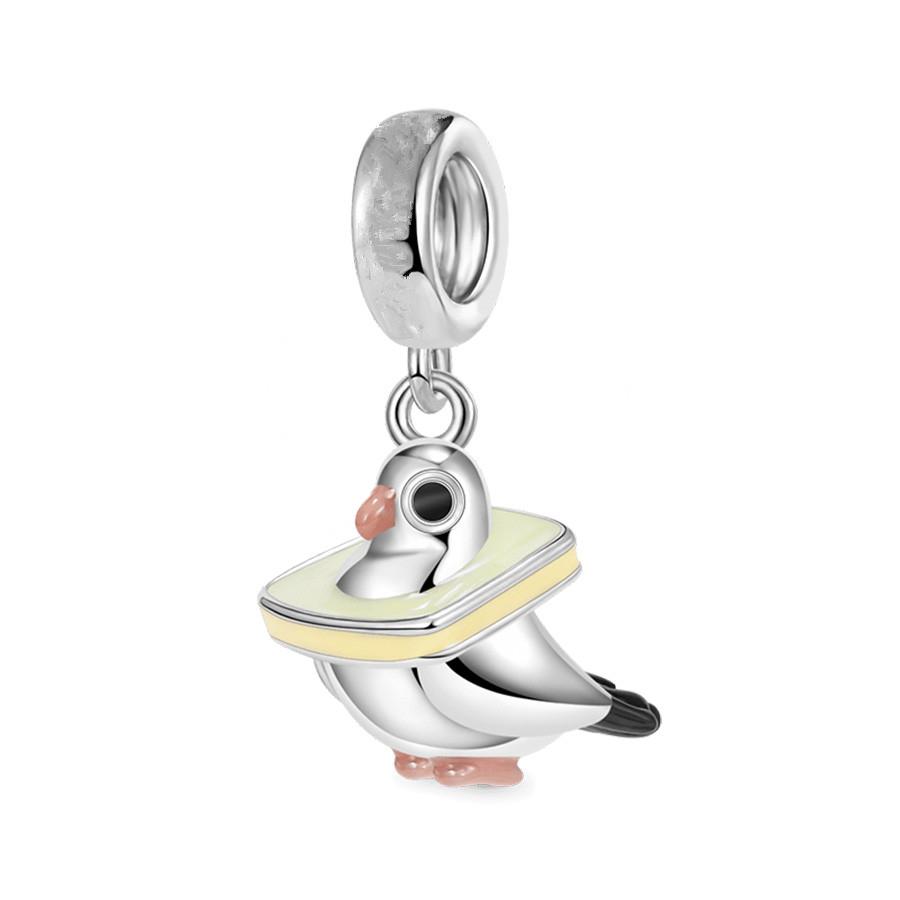 Pink Murano Glass Flamingo Hummingbird Bald Eagle Swallow Phoenix Charm Beads Fit Original Bracelets Diy Jewelry Gifts