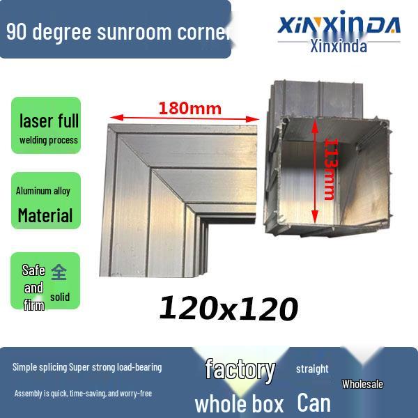 Sunroom Quick-Install Aluminum Alloy Square Tube Connector for Awnings