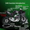 1:9 Kawasaki Ninja H2R Motorcycles Model Alloy Car Toys Can Spray Miniature Motorcycle Wheel Shock Absorption Vehicle Home Decor