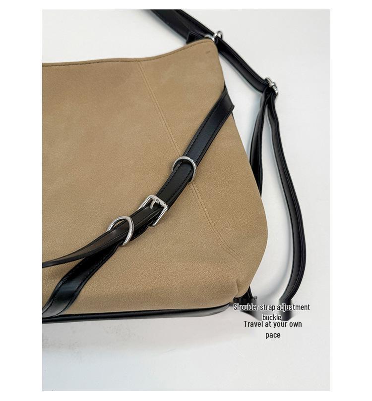 Multifunktionaler Damen-Crossbody-Rucksack aus Wildleder - Großes Fassungsvermögen, Lässiger Stil für Herbst/Winter 2025