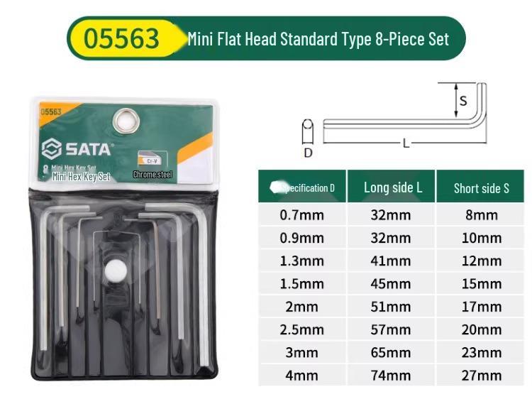 Sata Internal Hex Wrench Set - Extended Ball & Flat Head Screwdriver