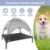 Aoresac Foldable Elevated Dog Bed with Sun Protection Canopy Indoor Outdoor Raised Pet Beds for Small Medium Large