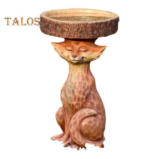 Hagefugl Mater Resin Statue Utendørs Terrasse Gård Plen Frittstående Eventyr Trehus Dyreskulptur Ornament Fuglebad Skål Vanning Fôring