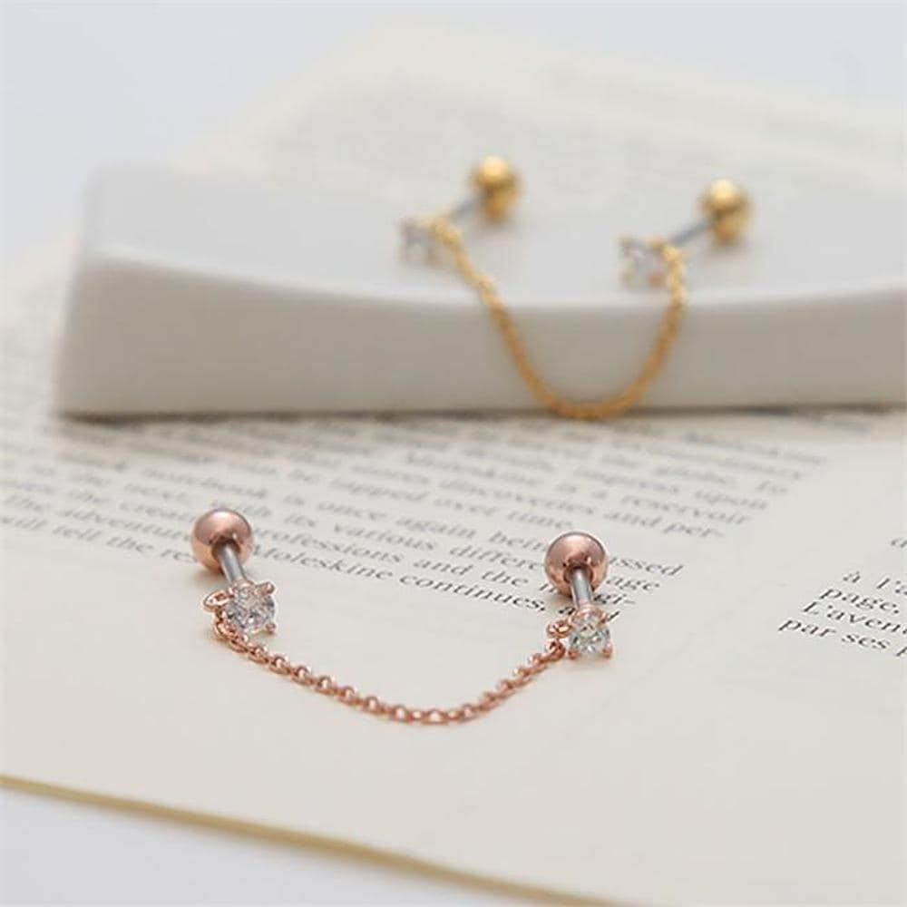 

[Onm] Onm Fashion Piercing Cubic Two-Pin 3-Piece Set (S9594107) Silver