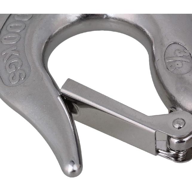 BQLZR 304 Stainless Steel American Type Swivel Lifting Clevis Chain Hook with Latch 1000KG Working Load Limit