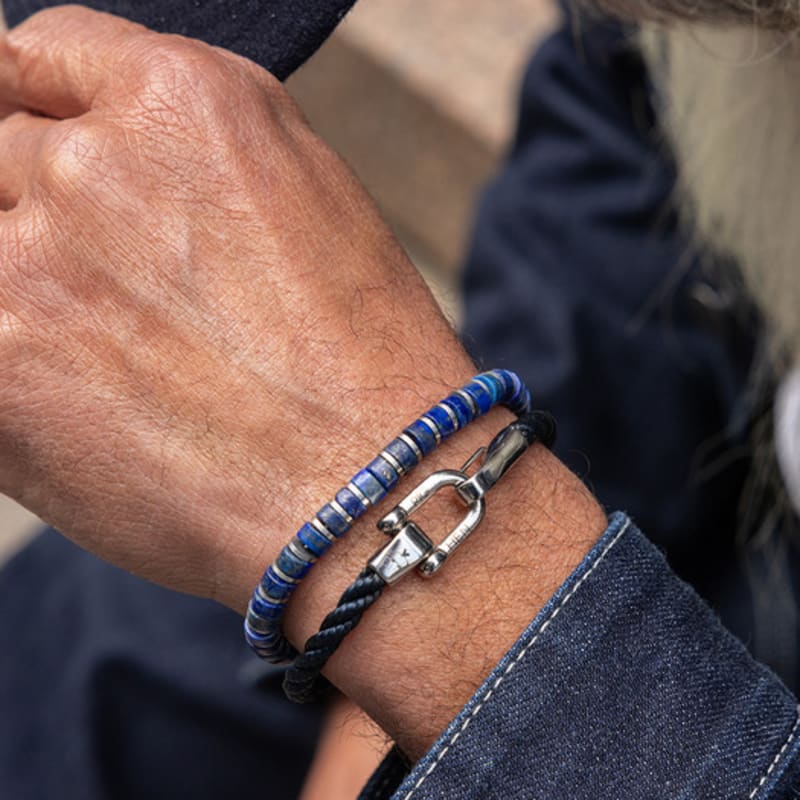 PIG & HEN Lobster Larry Bracelet - Navy X Silver
