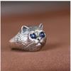 Adjustable Cat Ring Women Men Copper Open Band Vintage Animal Jewelry Minimalist Cute Feline Accessory