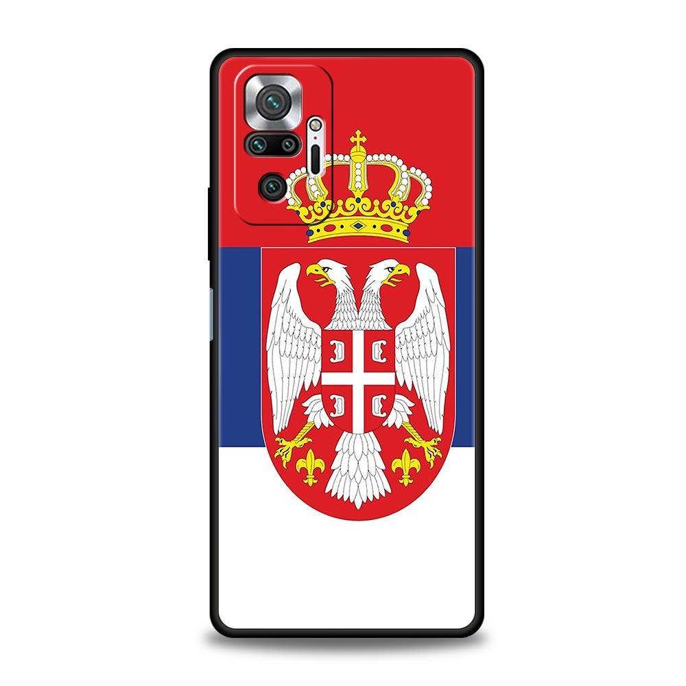 Serbia flag Badge Phone Case For Xiaomi Redmi Note 14 13 12 5G 11 10 Pro Plus 4G 9S 9 14C 13C 12C 10C 9C 9A Soft TPU Cover