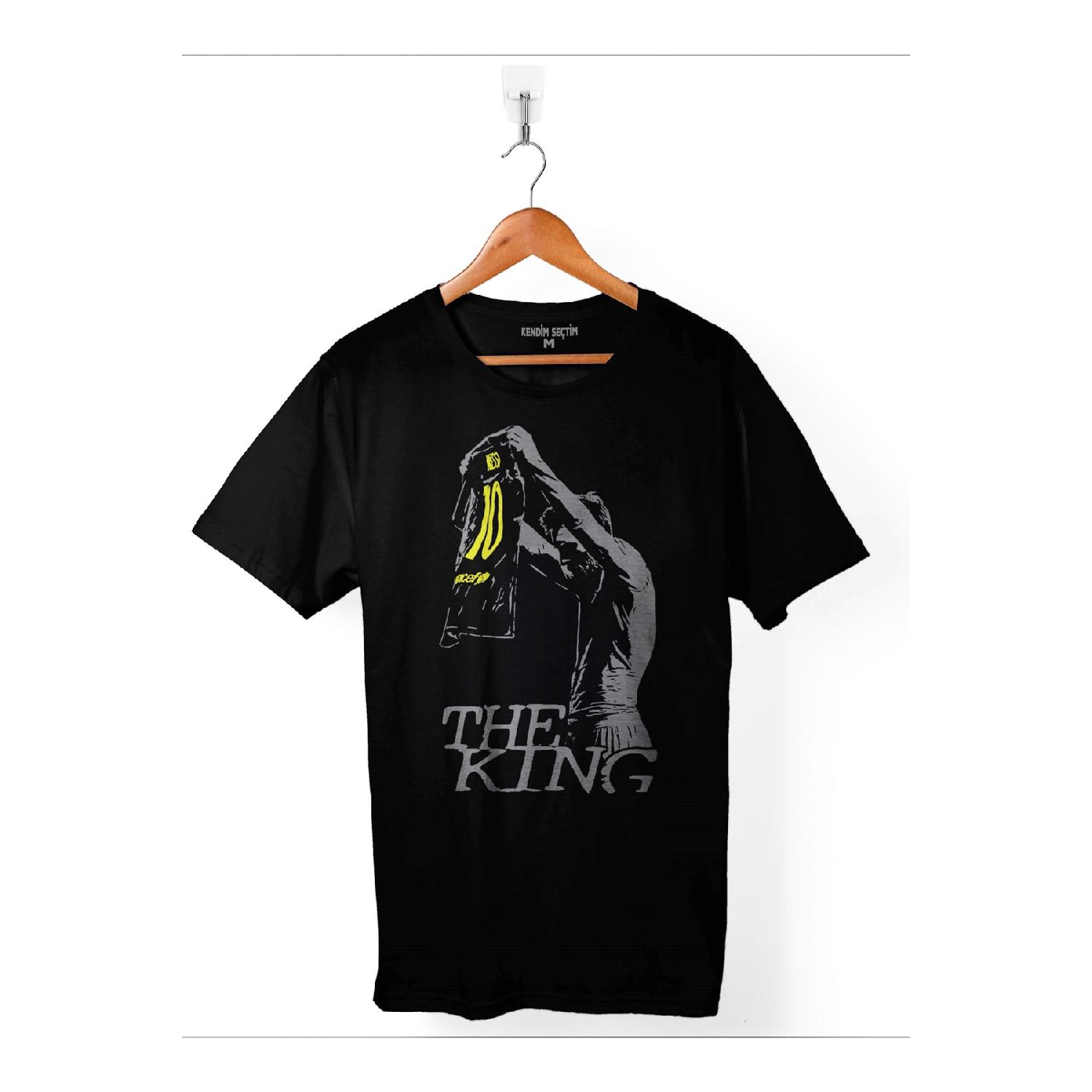 

Белая мужская футболка The King Leo Lionel Messi Барселона