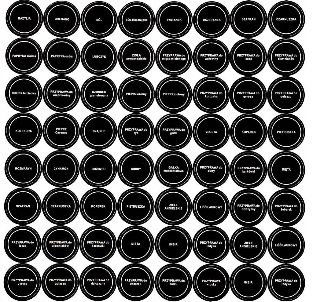 Set of 24 Spice Jars 120ml + 68 Labels for Spice Jars