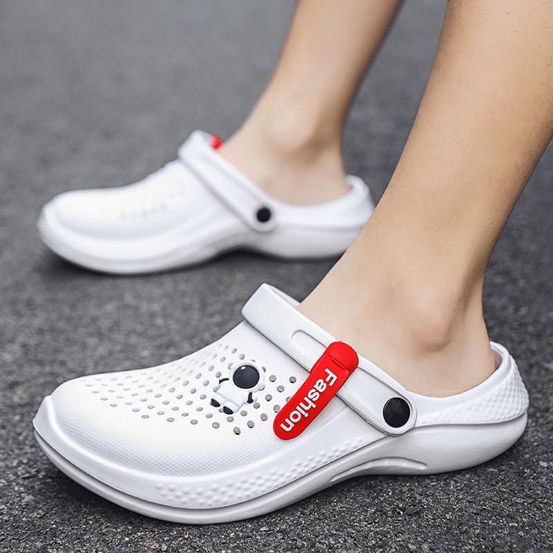 Summer Couple Sandals Large Size Black White Men's Sandals