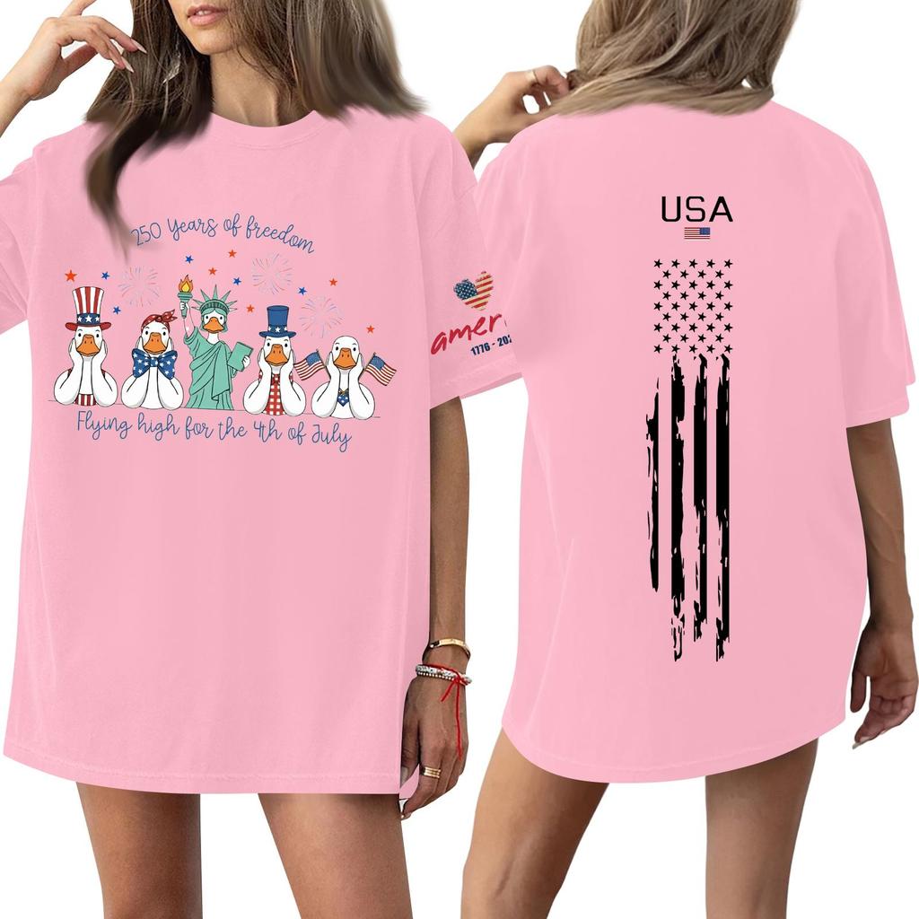 Women's Casual Fashion Round Neck Casual Print Short Sleeve T-Shirt Top
