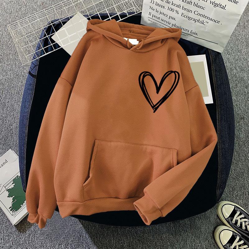 

2025 autumn and winter new Korean version hooded fleece sweater women s casual loose top jacket couple hoodie 5XL колір темно кави
