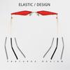 Metal Frame Lozenge Sunglasses Rimless Halloween Eyeglasses Polygon Sun Glasses  for Women & Men