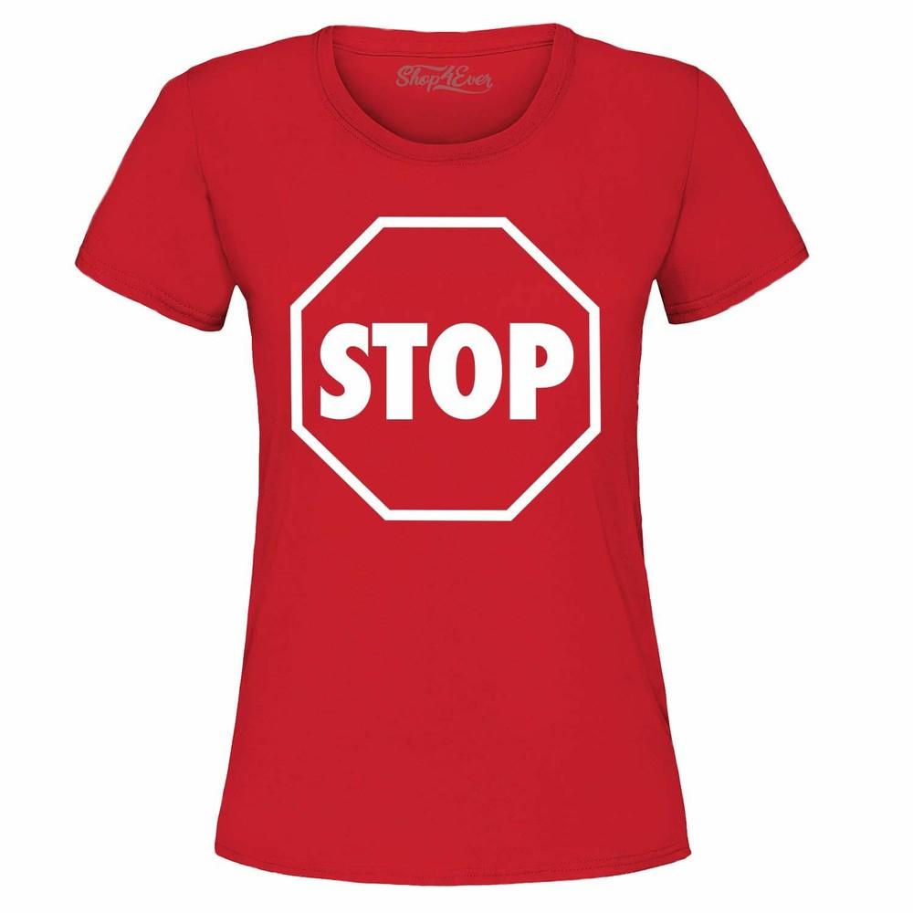 Stop Sign Women's T-Shirt Funny Halloween Costume Party Shirts