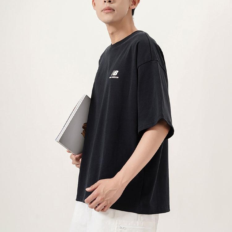 New Balance Boston Tee Asia Sizing 'Black White' Men's AMT22391-BK