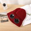 Hot-selling knitted glasses hat autumn and winter men's and women's ear protectors wool hat warm outdoor ski pullover hat tide