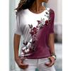 Fashion Flower Print Women's Top Casual Loose Short Sleeves Comfortable Versatile T-Shirts Women’s