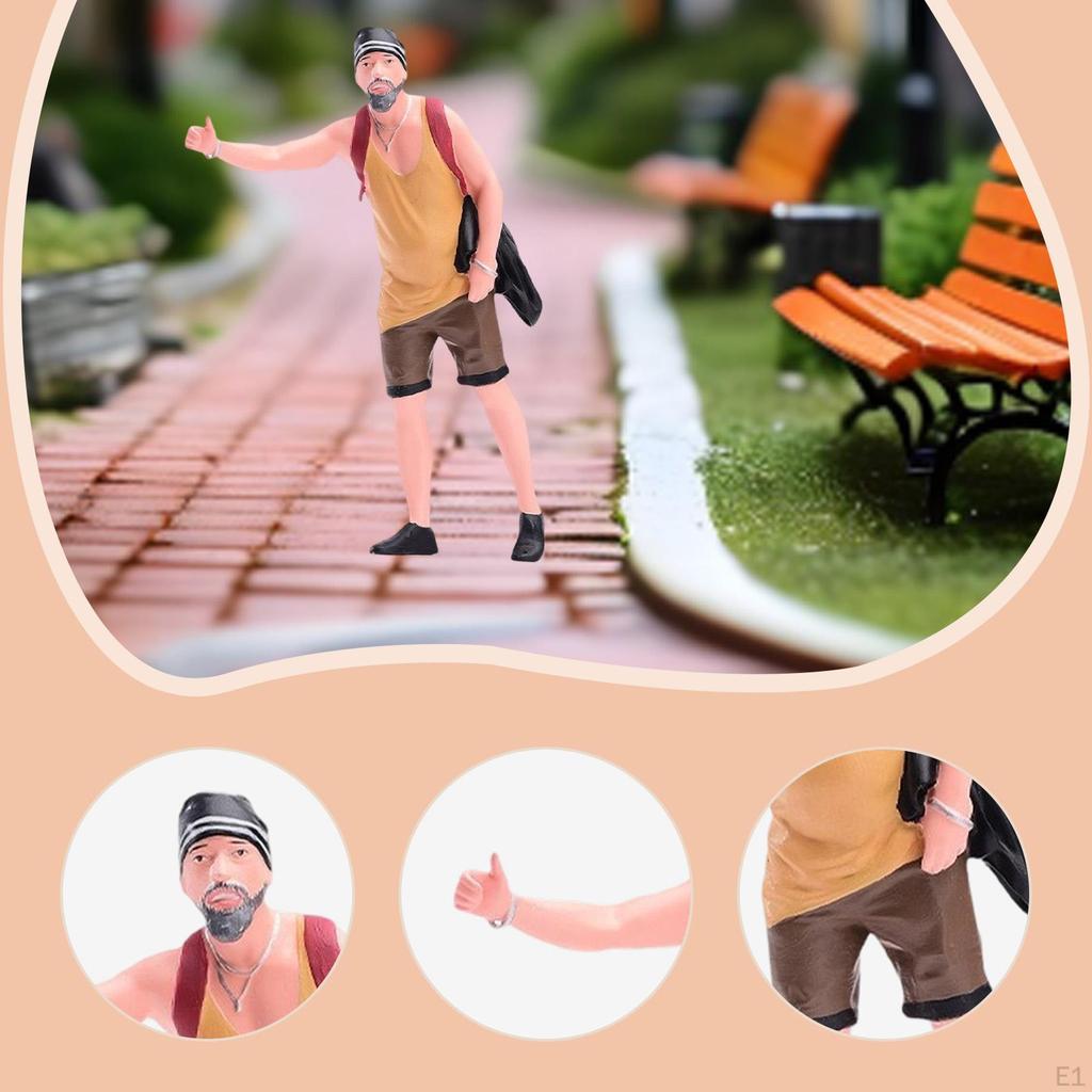 1/24 Man Miniature Figure Scene Figurine Collections Painted Ornament Tiny Mini Model DIY
