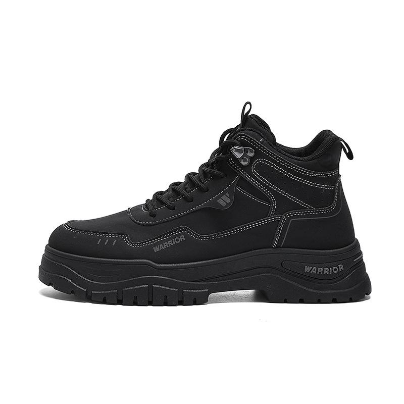 Color Matching Trendy and Cool Tooling Boots Casual High-top Martin Boots Autumn New Lace-up Men's Shoes
