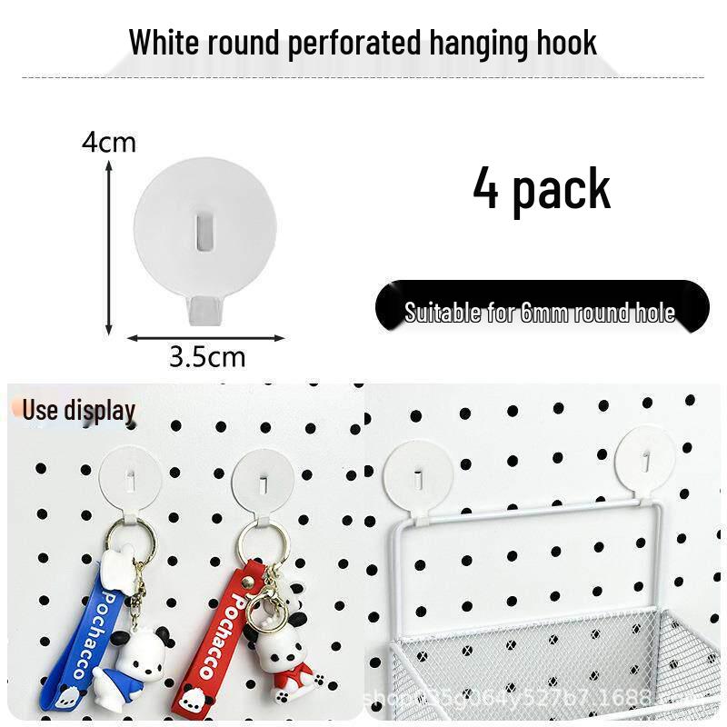 Pegboard Wall Organizer with Hooks - No-Drill Storage Rack for Entryway or Study Room.