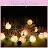 Festive Snowman Led String Lights 10/20 Leds For Whimsical Holiday And Party Dcor