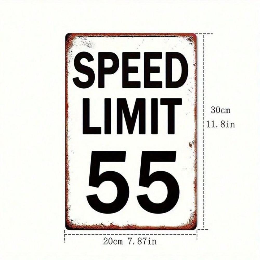 Vintage Metal Speed Limit 55 Sign Retro Wall Decor
