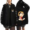 Japanese Anime ONE PIECE Hoodies Men Kawaii Harajuku Manga Graphic Zipper Coats Monkey D. Luffy Printed Streetwear Sweatshirts Unisex Pullovers Tops