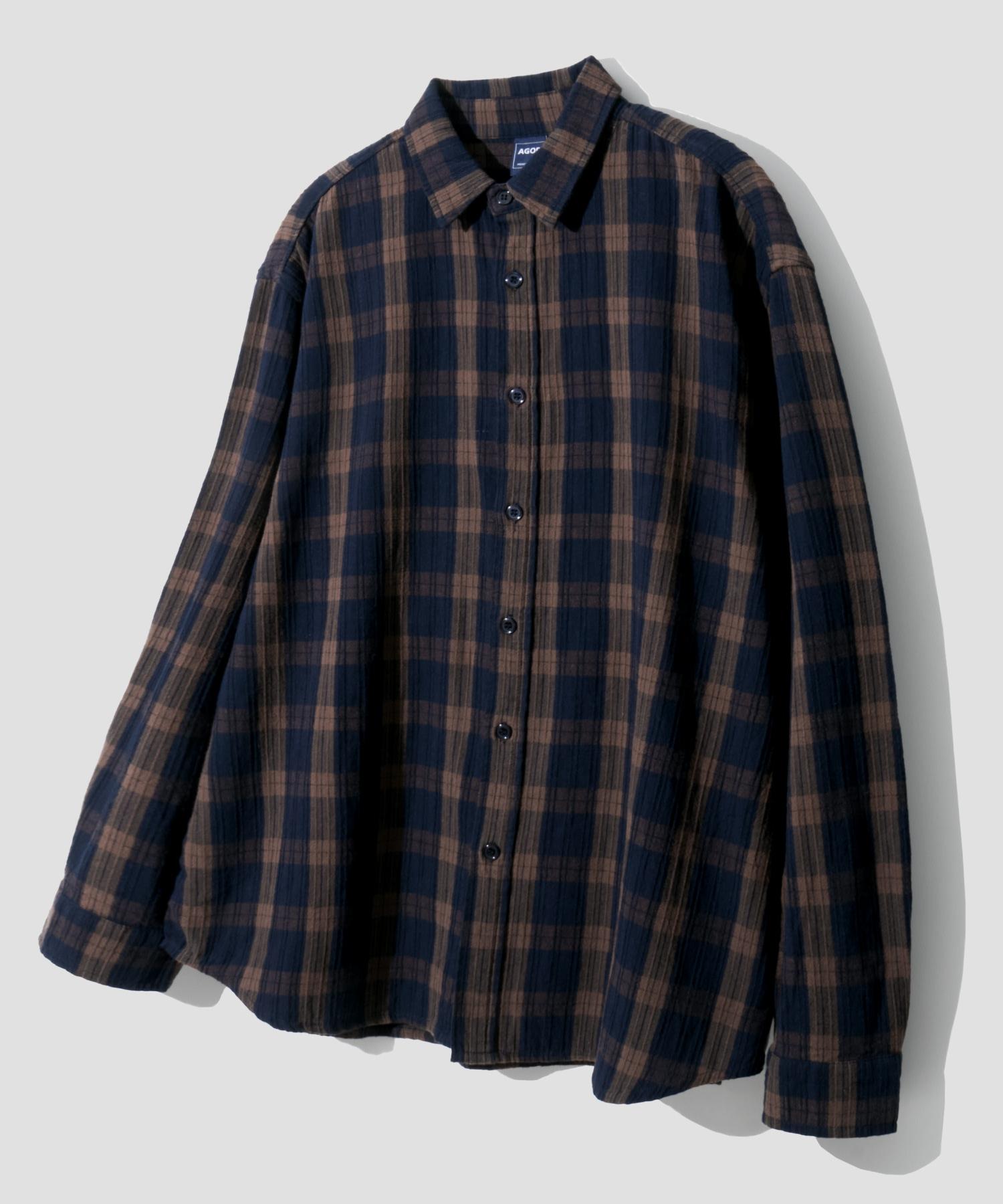 AGOD Wrinkle-Free Oversized Double Check Shirt