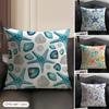 Large Starfish Shell Print Cushion Cover Linen Organic Fabric DoubleSided Printing Sofa Breathable Home Decor Gift Pillow Case