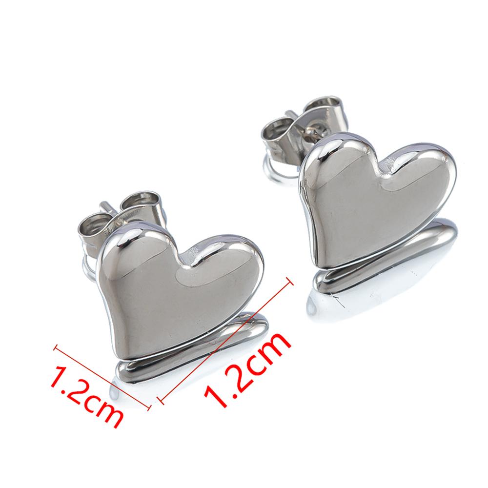 2pcs 4pcs Stainless Steel Love Heart Ear Studs Minimalist Stud Earrings Earplug for Women Girl DIY Accessories Jewelry Making