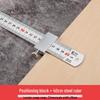Exclusive Stainless Steel Straight Ruler with Positioning Block and Scribing Limiter - 15/20/30/40cm for Woodworking