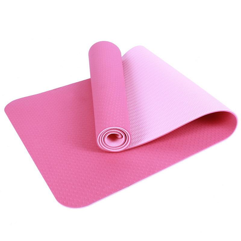 TPE Yoga Mat 6MM Dual Color Thickened Widened and Extended TPE Anti Slip Mat for Girls Fitness Dance Safety and Environmental Protection Mat
