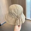 Damen-Sonnenhut mit breiter Krempe, leicht, faltbar, mit Schleife, für Strandurlaub, Outdoor-Reisen