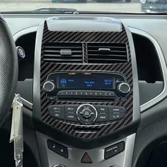 Carbon Fiber Console Radio Control Panel Cover For Chevrolet Sonic 12 13 14 15